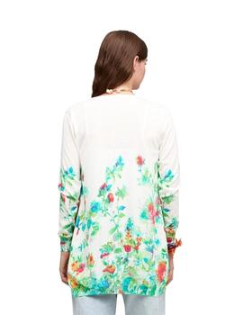 Aldo Martins Chaqueta Blanca con flores verdes