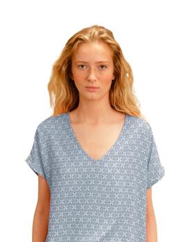 Guitare Blusa estampada Chia Crudo Azul Celeste