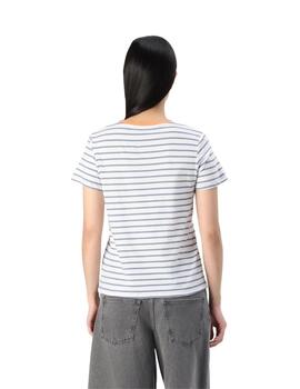 Pepe Jeans Camiseta de rayas Azul blanco y naranja