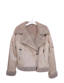 Anna Mora Chaqueta Borreguillo Beige