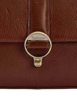 Barbour Bolso Bandolera Rosa Leather Marrón