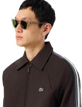 Lacoste Sudadera con cremallera fancesa Marrón