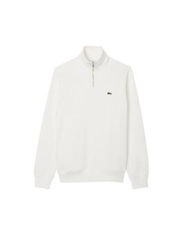 Lacoste Sudadera cuello alto y cremallera Blanca