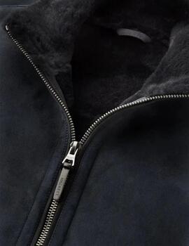 Hackett Cazadora Bomber Azul de piel de oveja