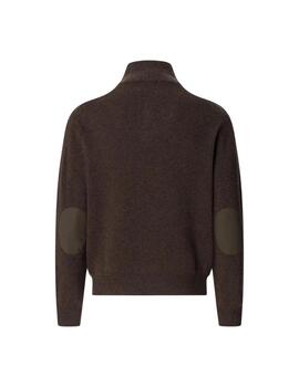 Hackett Jersey de lana media cremallera Marrón