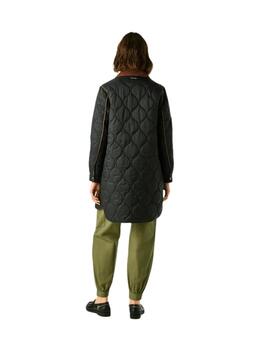 Pepe Jeans Abrigo Paola Long Negro y marrón