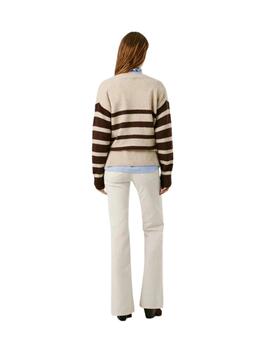 Pepe Jeans Jersey Cecil Rayas beige y negro
