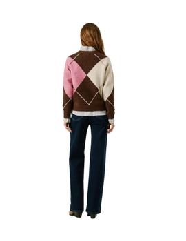 Pepe Jeans Jersey Cecily Marrón, rosa y blanco