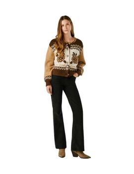 Pepe Jeans Cárdigan Centa Oyster Beige estampado