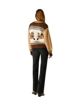 Pepe Jeans Cárdigan Centa Oyster Beige estampado
