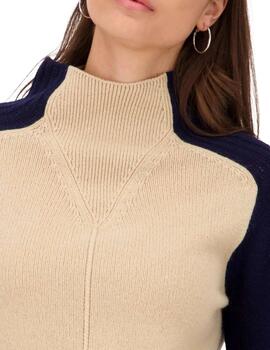 Monari Jersey Beige con mangas negras