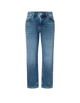 Mac Pantalones Straight Mid Blue Random