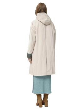 Oky Abrigo Cocer Técnico Waterproof Beige y verde