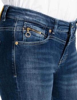 Mac Pantalones Rich Slim Dark Blue Net Wash