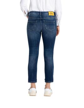 Mac Pantalones Rich Slim Dark Blue Net Wash