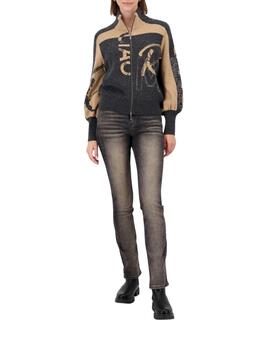 Monari Chaqueta de cuello alto Gris y beige