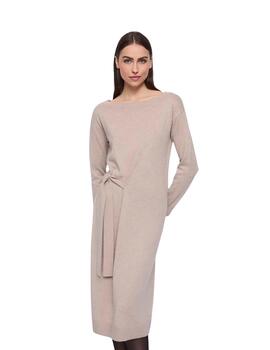Gaudi Vestido de punto Beige con lazo