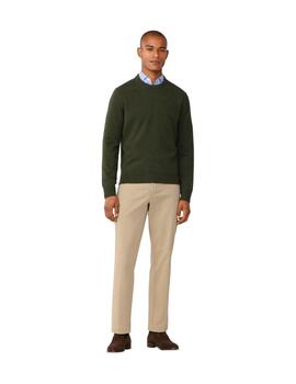 Hackett Jersey de lana cuello redondo Verde oscuro
