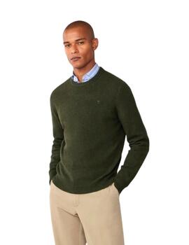 Hackett Jersey de lana cuello redondo Verde oscuro