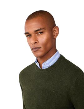 Hackett Jersey de lana cuello redondo Verde oscuro