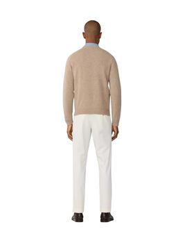 Hackett Jersey de lana cuello redondo Beige