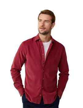 Hackett Camisa de pana canalé fit tailored Roja