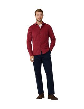 Hackett Camisa de pana canalé fit tailored Roja