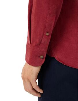 Hackett Camisa de pana canalé fit tailored Roja