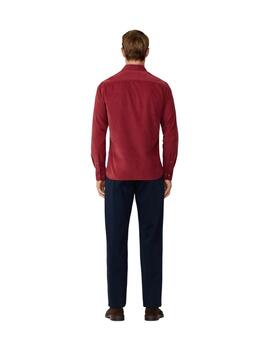 Hackett Camisa de pana canalé fit tailored Roja