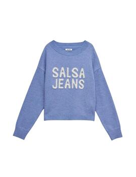 Salsa Jersey de punto con logo Azul