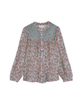 Indi & Cold Camisa Bordado Smock Agua
