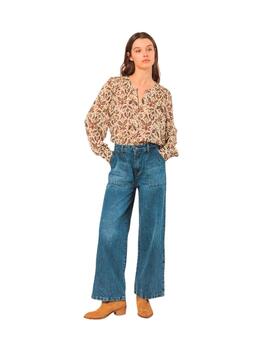 Indi & Cold Camisa Detalle Smock Lino