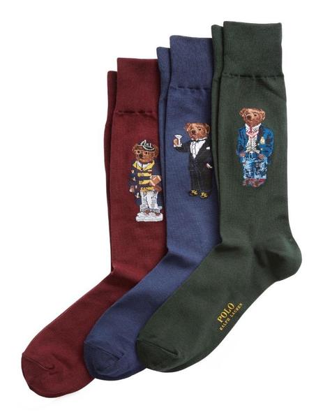 2 pares de calcetines altos para hombre Polo Ralph Lauren 449929120001 Gb  Hol Bear/Tartan/Fairisle