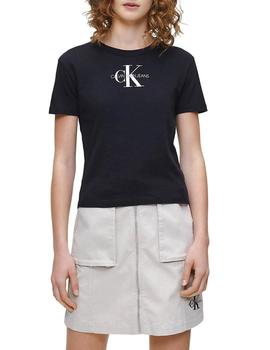 Camiseta Calvin Klein Negra Logo Para Mujer