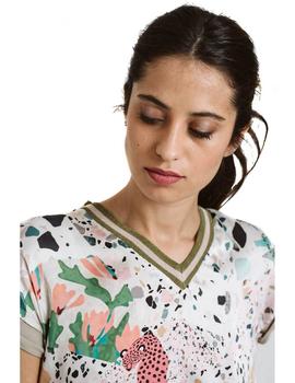 Camiseta Pisonero Estampado Multicolor Para Mujer