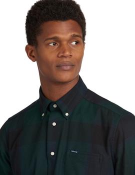 Camisa Barbour Cuadros Verde y Negra Para Hombre