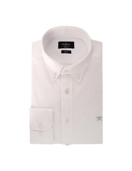 Hackett Camisa Washed Oxford White