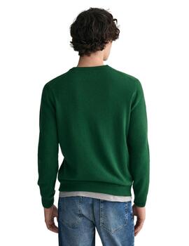 Gant Jersey Superfine Lambswool V-Neck Forest Gree