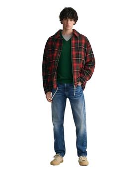 Gant Jersey Superfine Lambswool V-Neck Forest Gree