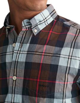 Gant Camisa Reg Poplin Large Check Shirt Rich Brow