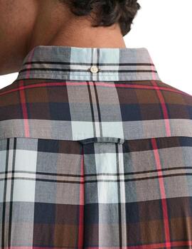 Gant Camisa Reg Poplin Large Check Shirt Rich Brow