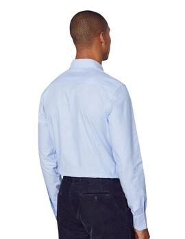 Hackett Camisa Essential Texture Sky Blue