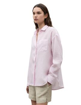 Ecoalf Dariaalf Stripes Shirt Woman Silver Pink