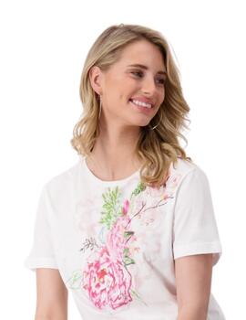 Monari Camiseta con dibujo de flores 