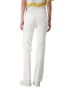 Monari Pantalones Off-White con bolsillos con solapas
