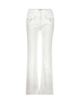 Monari Pantalones Off-White con bolsillos con solapas