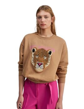 Lola Casademunt Sudadera Tigre Camel