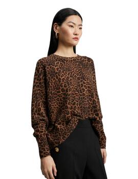 Lola Casademunt Jersey Animal Print Marron-Negro