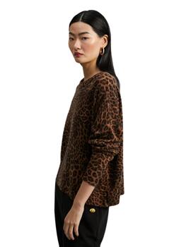 Lola Casademunt Jersey Animal Print Marron-Negro