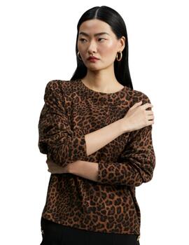 Lola Casademunt Jersey Animal Print Marron-Negro